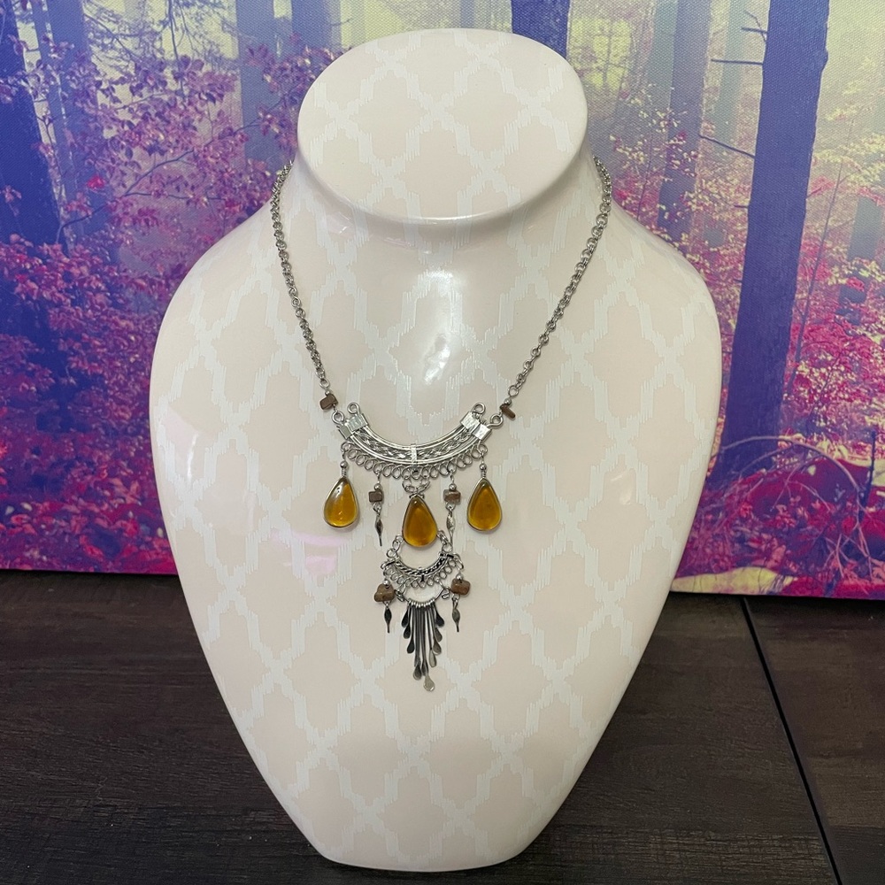 Silver and Gold Necklace with Intricate‎ Pendant * Handmade from Thailand